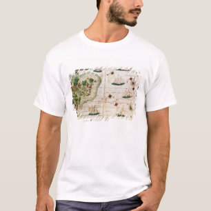 T-shirt Le Brésil du "atlas de Miller" par Pedro Reinel