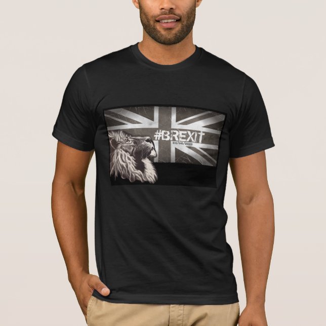 T-shirt Le #Brexit fier de lion customisent la date (Devant)