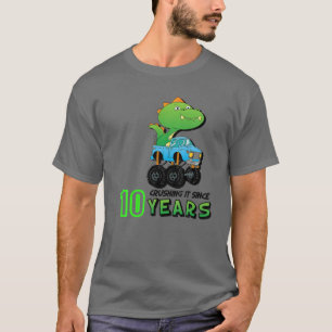 T-shirt Le broyer depuis 10 ans Monster Truck Dinosaur