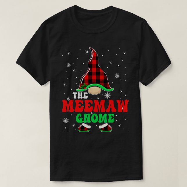 T-shirt Le Buffle De Famille Correspondant Plaid Le Meemaw (Design devant)