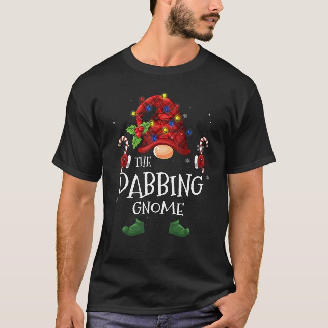 T-shirt Le Buffle Gnome Dabbing Plaid Christmas Tree Lig (Devant)