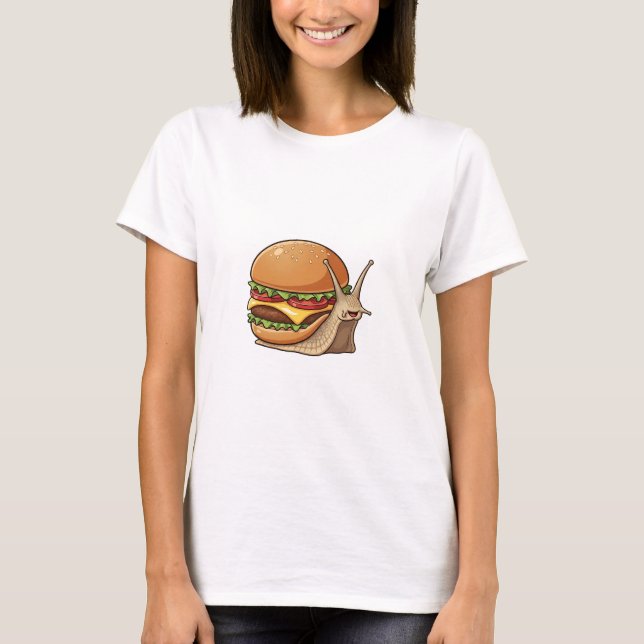 T-shirt Le Burger-escargot heureux (Devant)