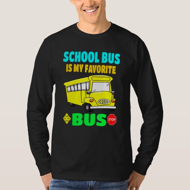 T-shirt Le Bus Scolaire Est Mon Bus Préféré Enfants Enfant (Devant)