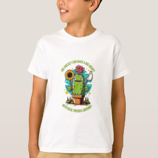 T-shirt Le Cactus de Prickly avec un grand coeur - Kawaii