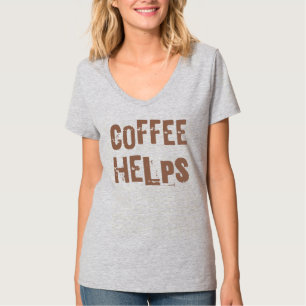 T-shirt le café aide typographie rétro drôle disant café