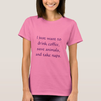 T-shirt Le café de boissons, animaux d'économies, prennent