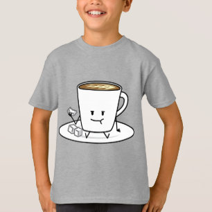 T-shirt Le café de latte de tasse de café mangeant du