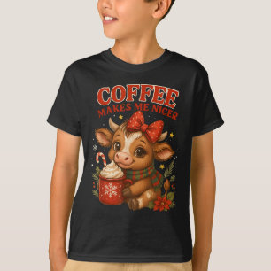 T-shirt Le Café Drôle Me Rend Plus Sympa Vacances De Noël
