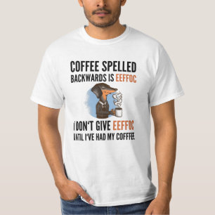 T-shirt Le Café Écrit À L'Arrière Est Eeffoc - Chien