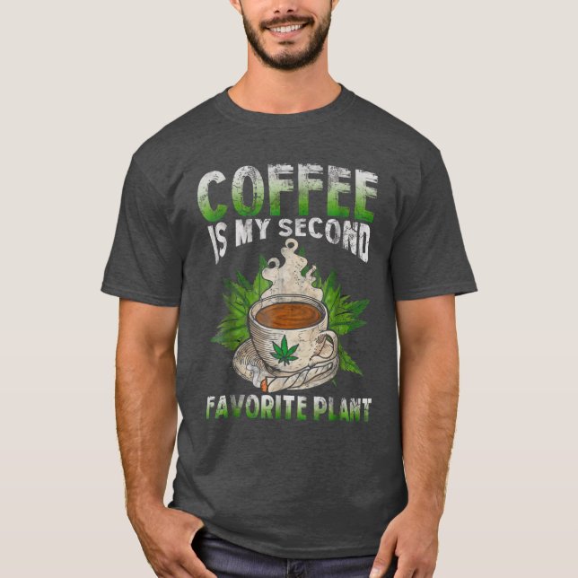 T-shirt Le café est mon deuxième Plante favori (Devant)