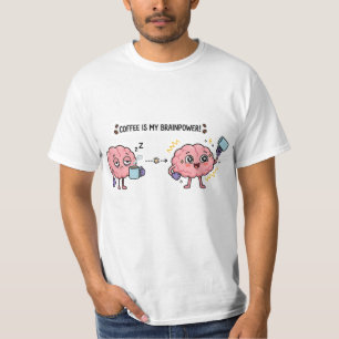 T-shirt Le Café Est Mon Énergie Cérébrale Drôle Cute Cerve