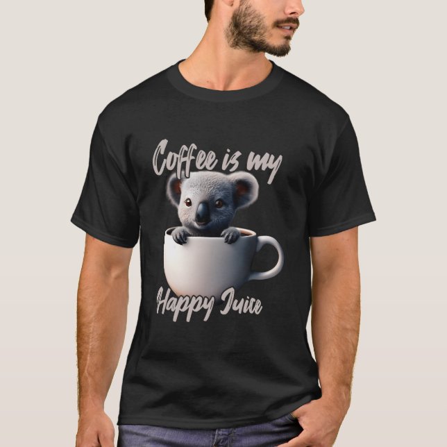 T-shirt Le café est mon jus heureux Koala (Devant)