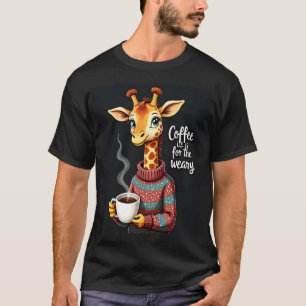 T-shirt Le café est pour l'amant de café de la girafe drôl