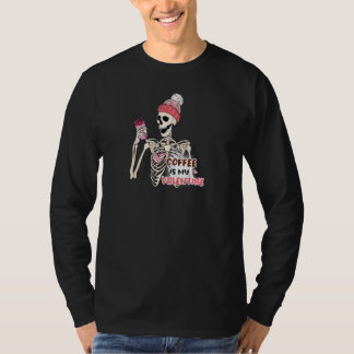 T-shirt Le Café Femme est ma fête de Saint Valentin, Skele