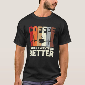 T-shirt Le Café Rétro Améliore La Publicité À La Caféine