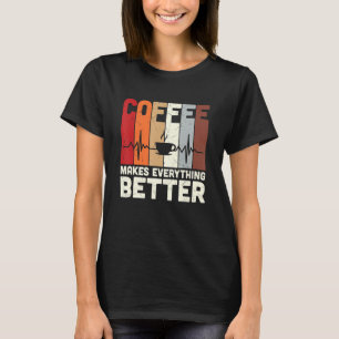T-shirt Le Café vintage Améliore La Publicité À La Caféine