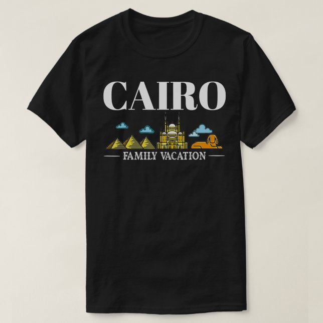 T-shirt Le Caire Egypte Voyage Skyline Carte Voyage (Design devant)