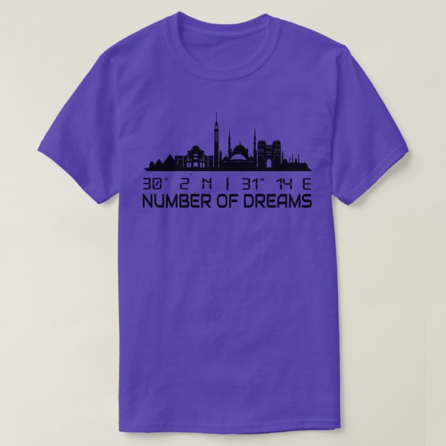 T-shirt Le Caire Skyline Gps Coordonner Egypte 1 (Design devant)