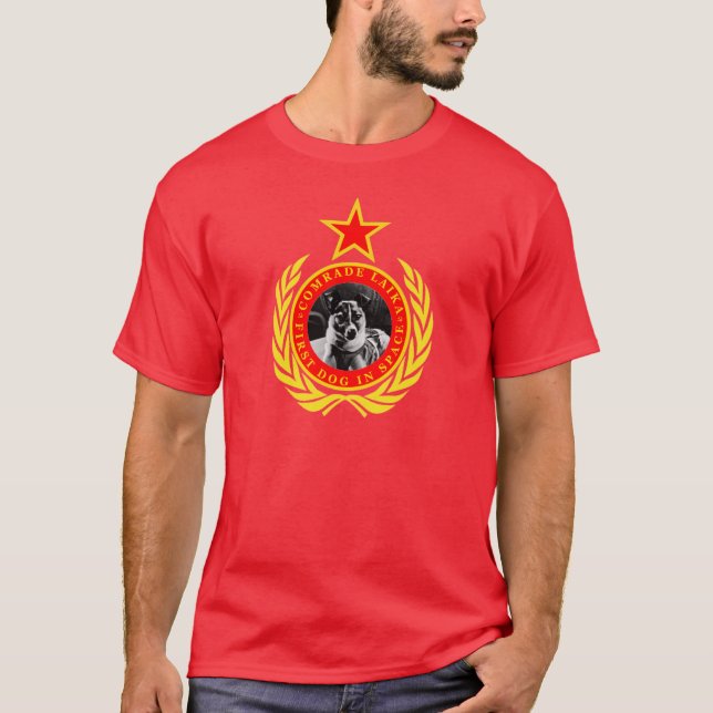T-shirt Le Camarade Laika Premier Chien Dans L'Espace (Devant)