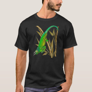 T-shirt Le caméléon de Jackson traînant dans le bambou