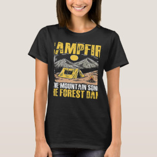 T-shirt Le camping de la forêt de campement de feu de camp