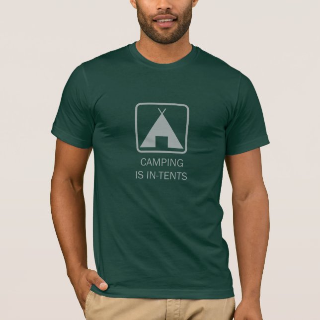 T-shirt Le camping est des intentions, grises (Devant)
