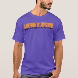 T-shirt Le camping est génial la bière le rend encore plus