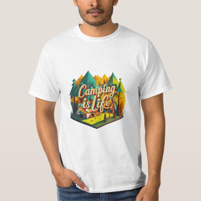 T-shirt Le camping est la vie (Devant)