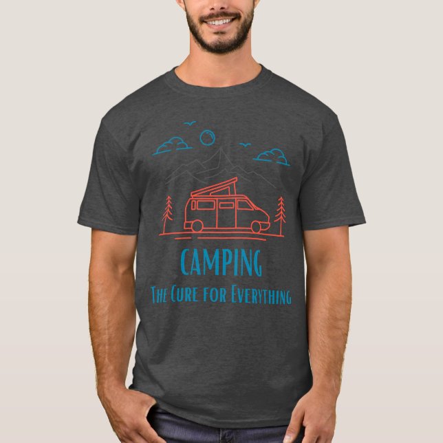 T-shirt Le camping est le remède à tout rétro (Devant)