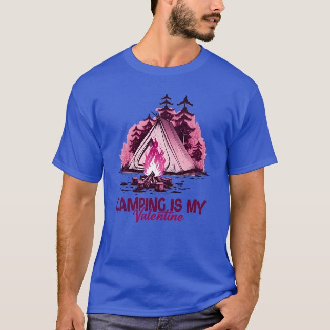 T-shirt Le camping est ma fille de valentineshirt (Devant)