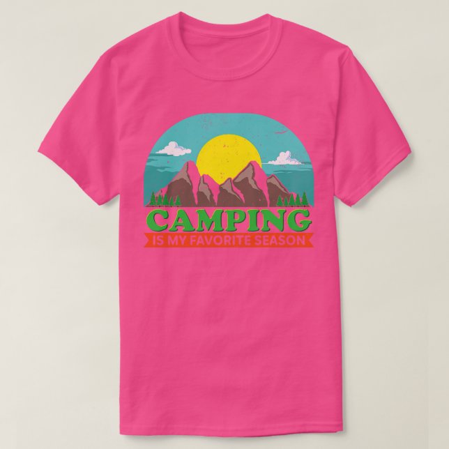 T-shirt Le camping est ma saison préférée (Design devant)
