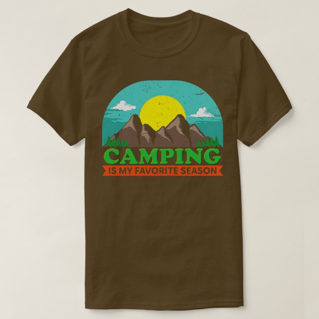 T-shirt Le camping est ma saison préférée (Design devant)