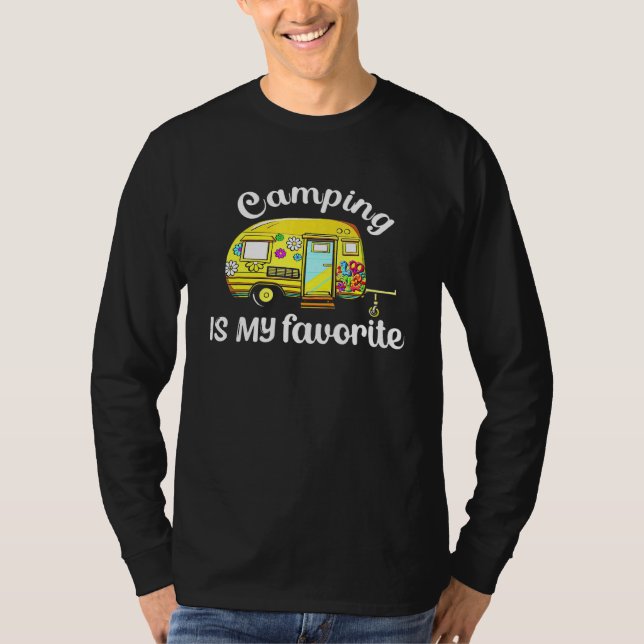 T-shirt Le Camping Est Ma Saison Préférée Remorque Fourgon (Devant)
