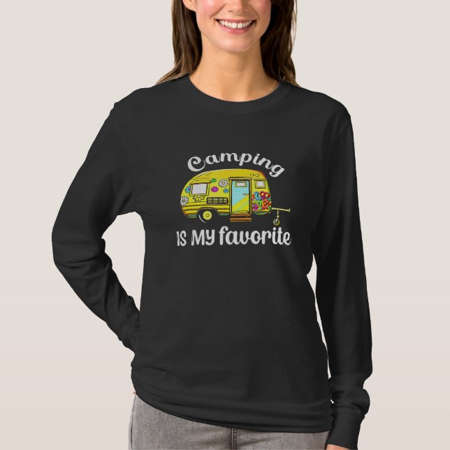T-shirt Le Camping Est Ma Saison Préférée Remorque Fourgon (Devant)