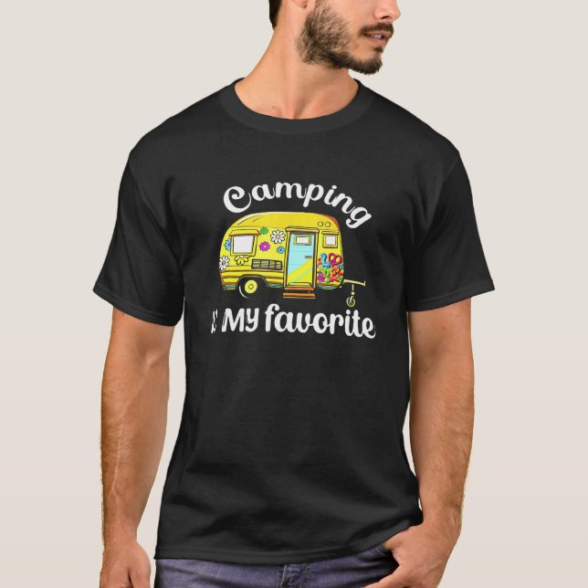 T-shirt Le Camping Est Ma Saison Préférée Remorque Fourgon (Devant)