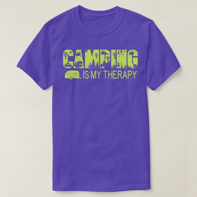 T-shirt Le Camping Est Ma Thérapie (Design devant)