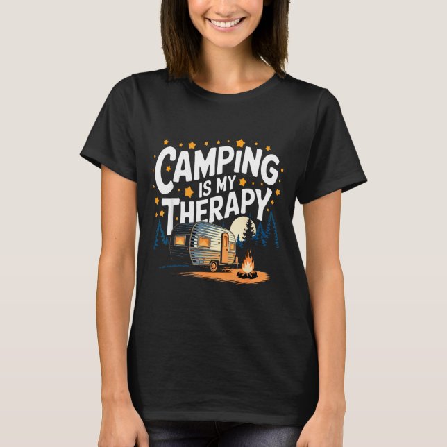 T-shirt Le camping est ma thérapie (Devant)