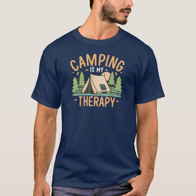 T-shirt Le Camping Est Ma Thérapie (Devant)