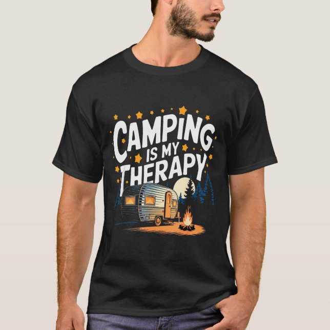 T-shirt Le camping est ma thérapie  (Devant)