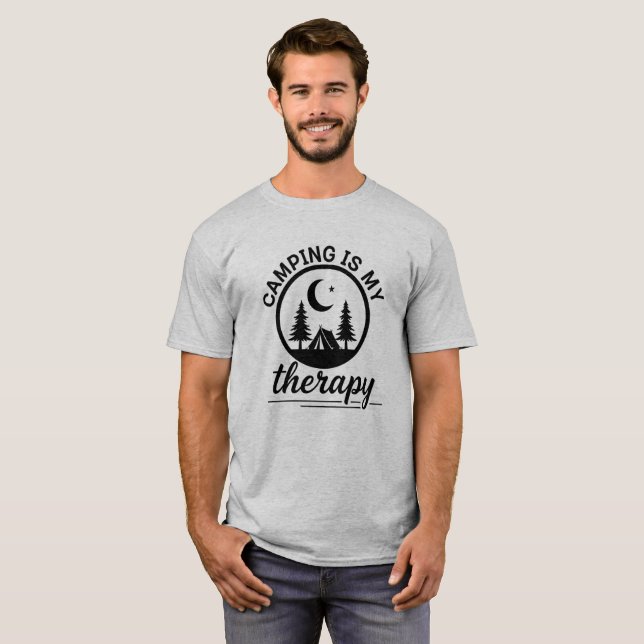 T-shirt Le camping est ma thérapie (Devant entier)