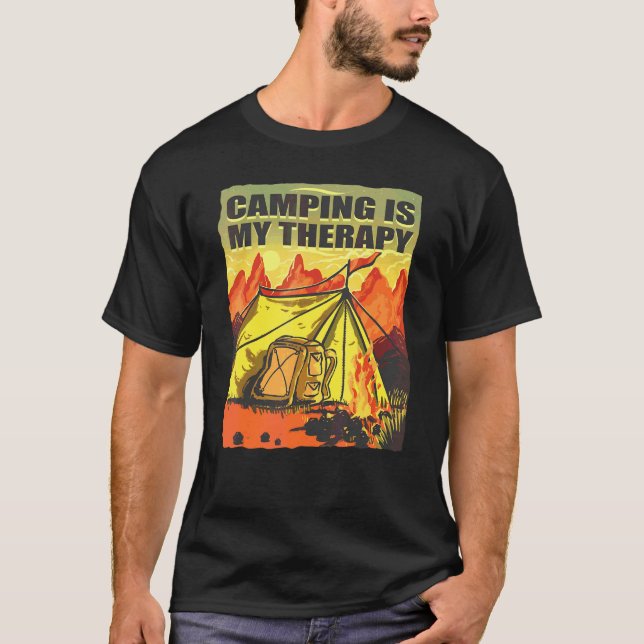 T-shirt Le camping est ma thérapie (Devant)