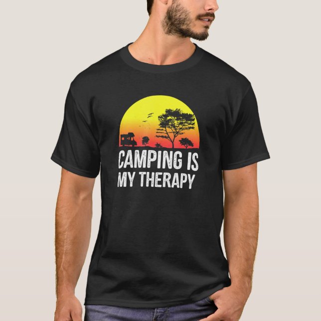 T-shirt Le Camping Est Ma Thérapie - Camping (Devant)