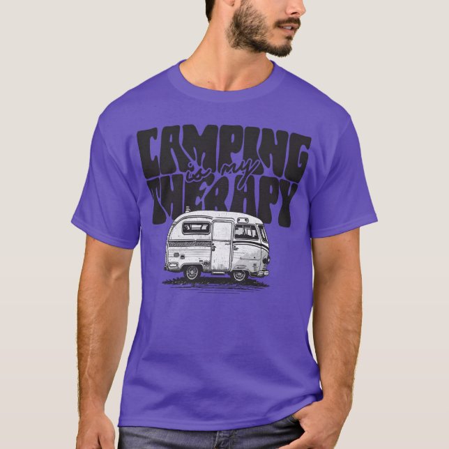 T-shirt Le camping est ma thérapie citations drôles (Devant)