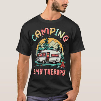 T-shirt Le Camping Est Ma Thérapie Feu De Camp été Famille