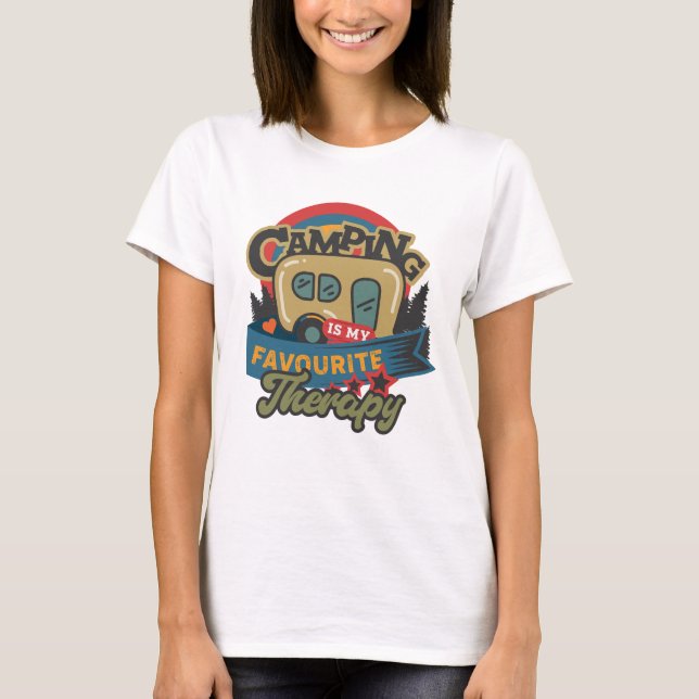 T-shirt Le Camping Est Ma Thérapie Préférée (Devant)