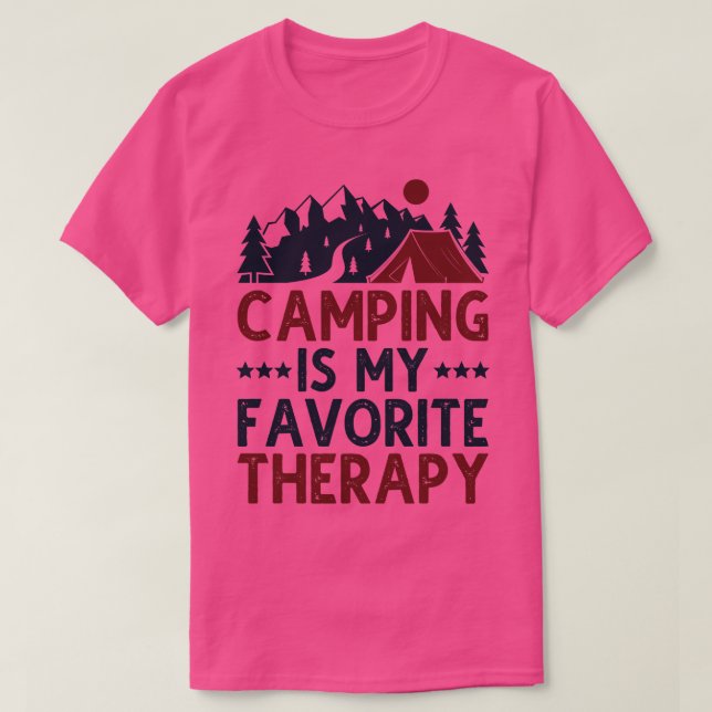 T-shirt Le Camping Est Ma Thérapie Préférée (Design devant)