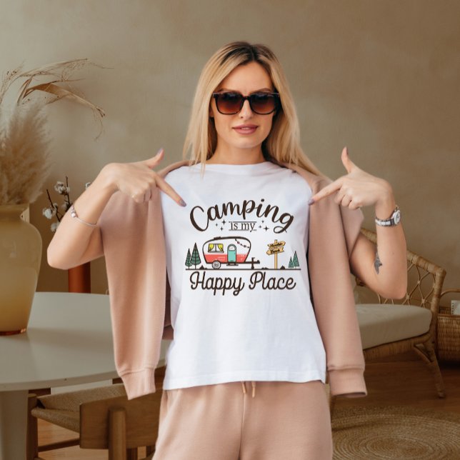 T-shirt Le camping est mon endroit heureux (Créateur téléchargé)