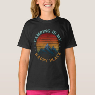 T-SHIRT LE CAMPING EST MON ENDROIT HEUREUX