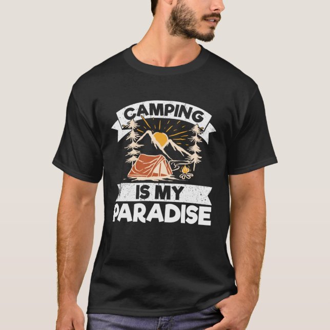 T-shirt Le Camping Est Mon Paradis (Devant)