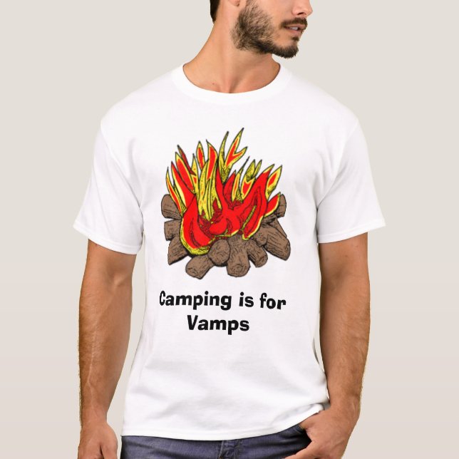T-shirt Le camping est pour des vamps (Devant)